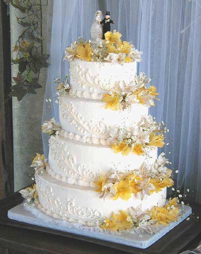 yellow wedding cakes